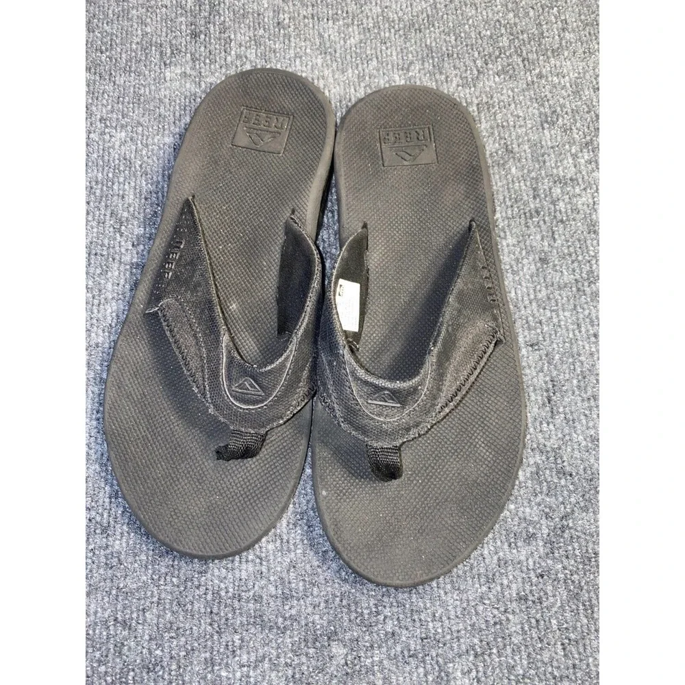 Reef‎ Flip Flop Sandal Men 8 Black Synthetic Upper & Outsole Fanning US7380349